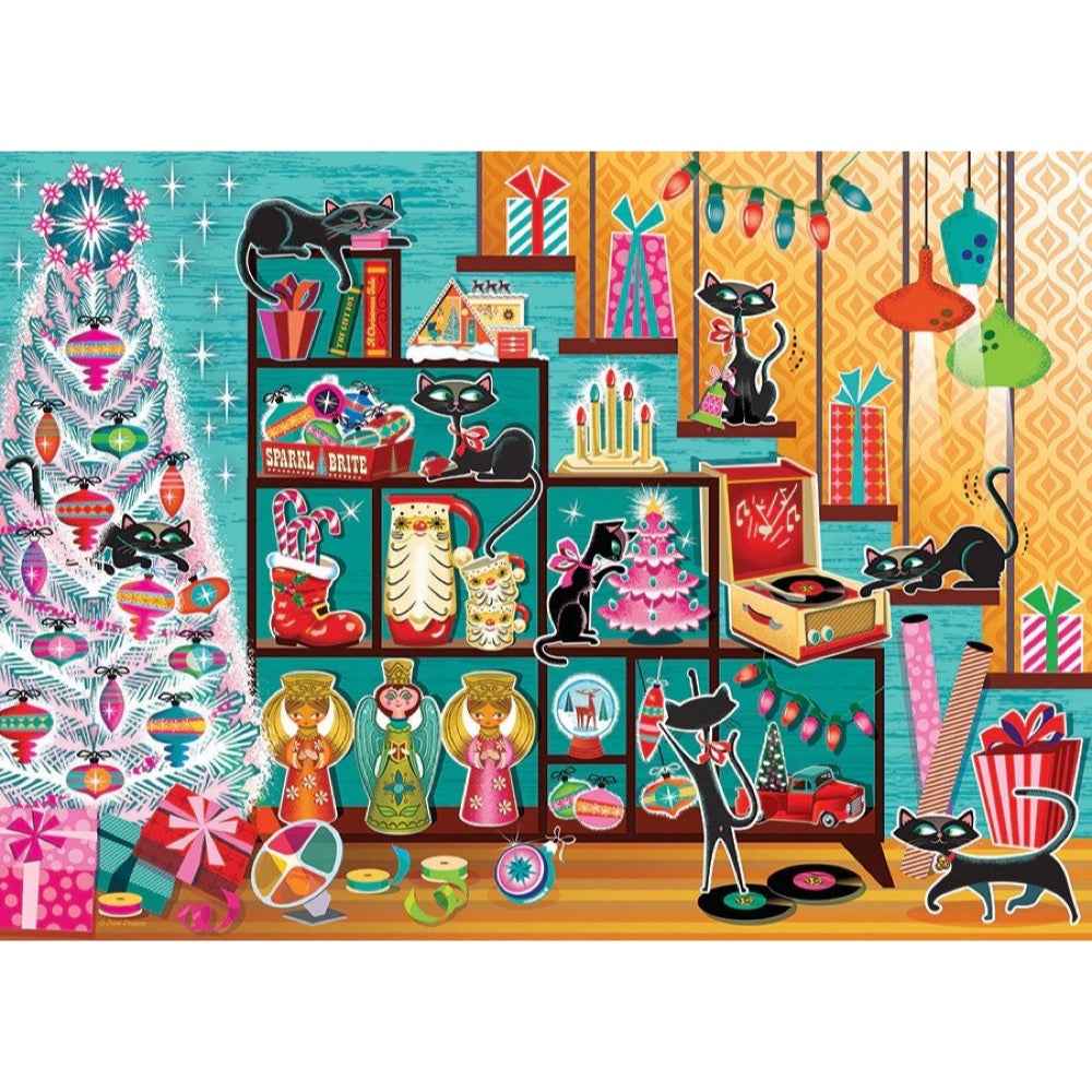 Cobble Hill 40272 Christmas Cats 1000pc Jigsaw Puzzle - Image 2