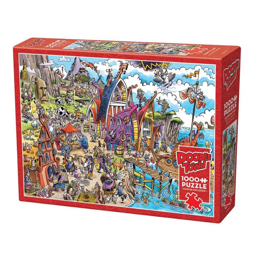 Cobble Hill 44504 Doodletown Viking Village 1000pc Jigsaw Puzzle