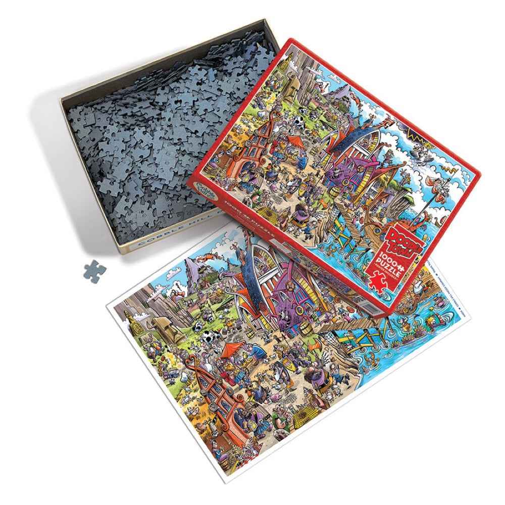 Cobble Hill 44504 Doodletown Viking Village 1000pc Jigsaw Puzzle - Image 3