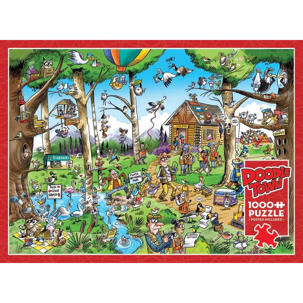 Cobble Hill 44510 Doodletown Birdwatcher's Paradise 1000pc Jigsaw Puzzle - Image 2