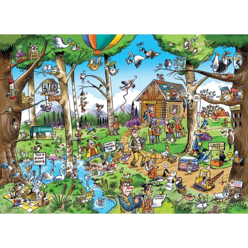 Cobble Hill 44510 Doodletown Birdwatcher's Paradise 1000pc Jigsaw Puzzle - Image 3