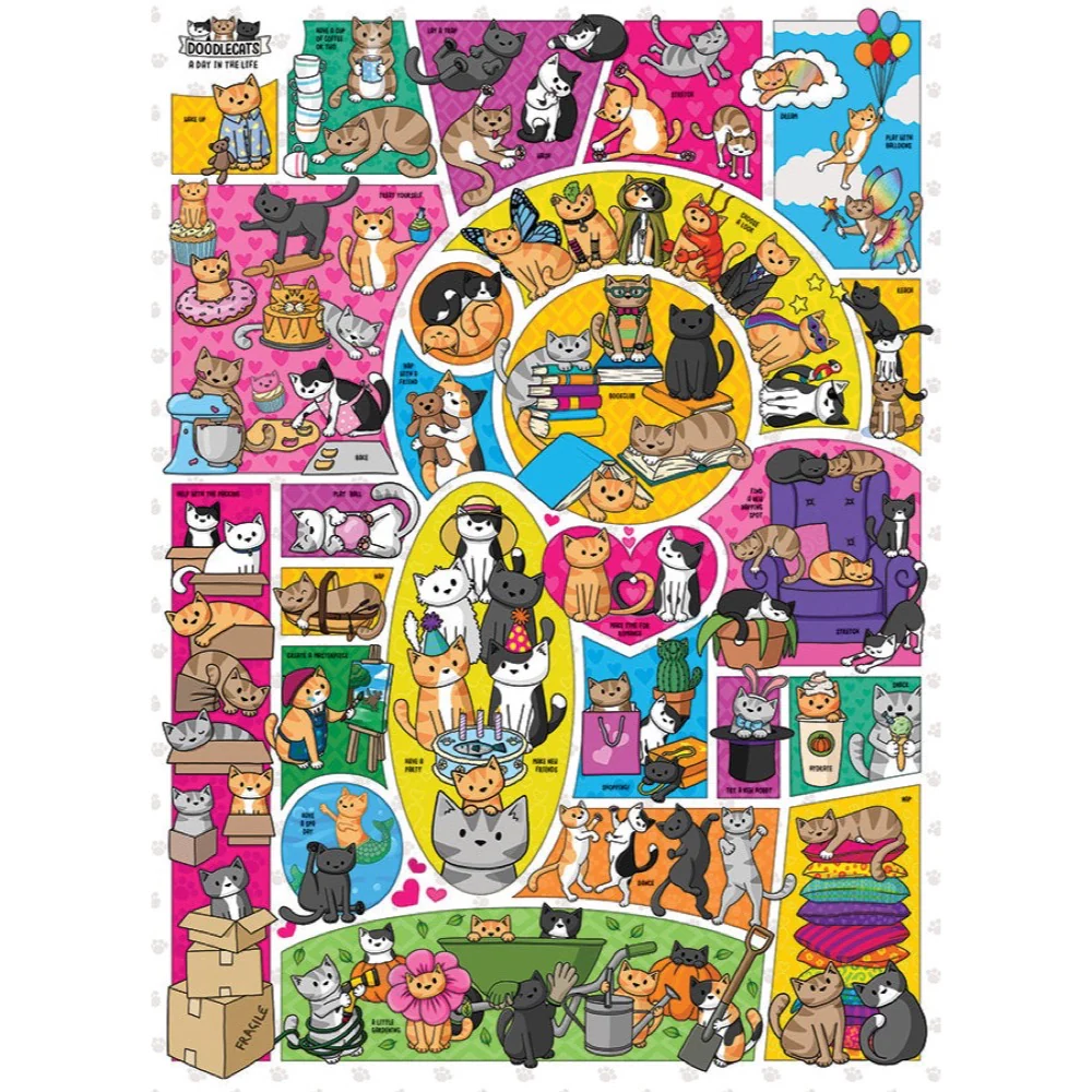 Cobble Hill Doodlecats 1000pc Jigsaw Puzzle - Image 2