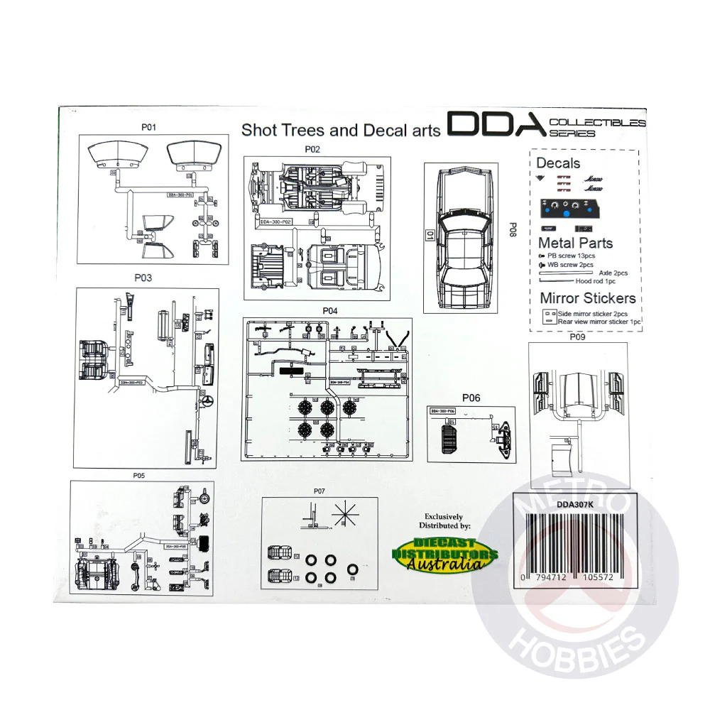 DDA 307K 1/24 HQ Holden GTS Monaro Plastic Model Kit - Image 2