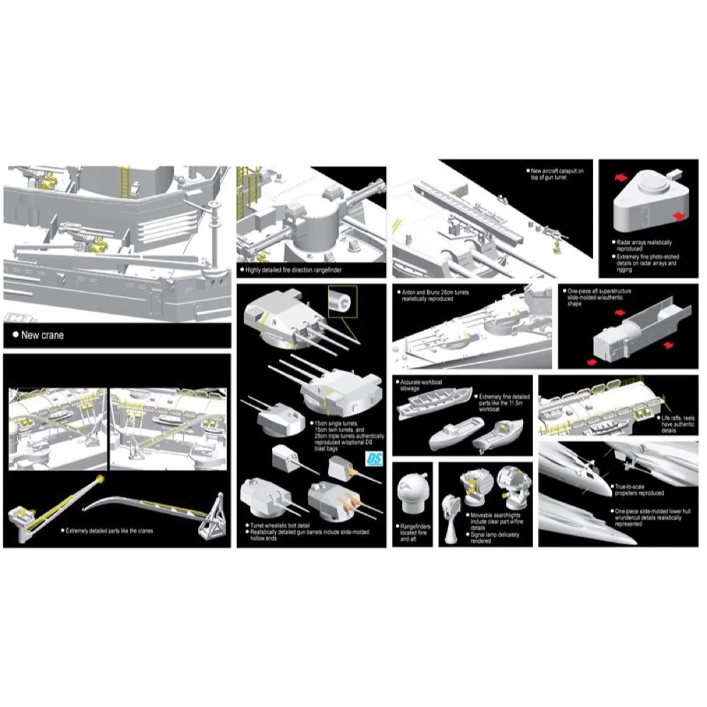 Dragon 1036 1/350 GERMAN BATTELSHIP SCHARNHORST 1941 (SMART KIT) - Image 3