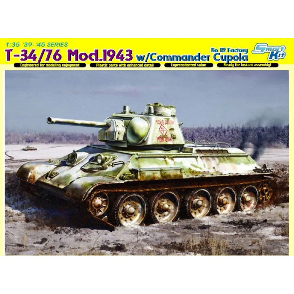 Dragon 6584 1/35 T-34/76 Mod. 1943 w/Commander Cupola No. 112 Factory - Image 8