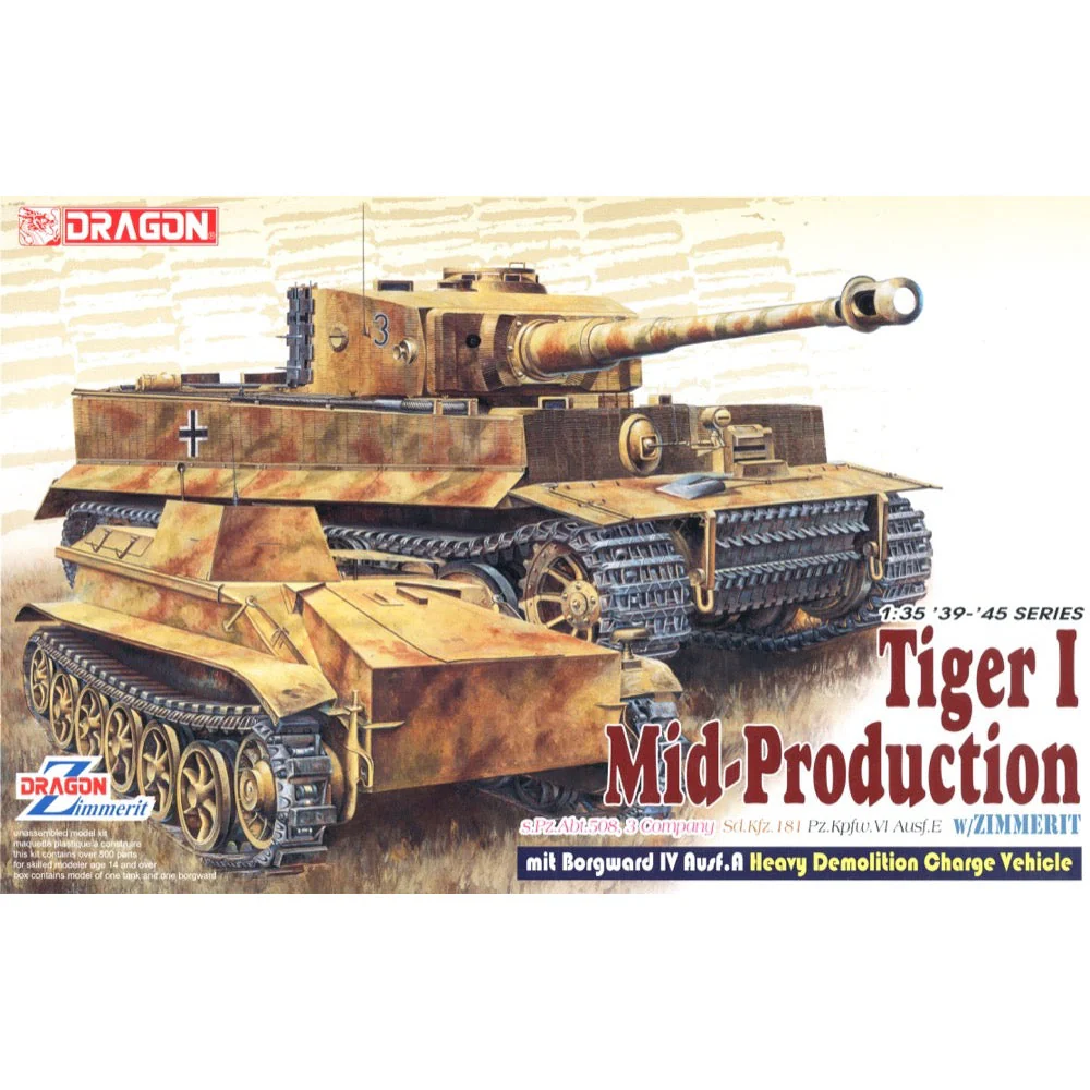 Dragon 6866 1/35 Pz.Kpfw.VI Ausf.E Tiger I Mid Production w/ Borgward IV Ausf.A - Image 3