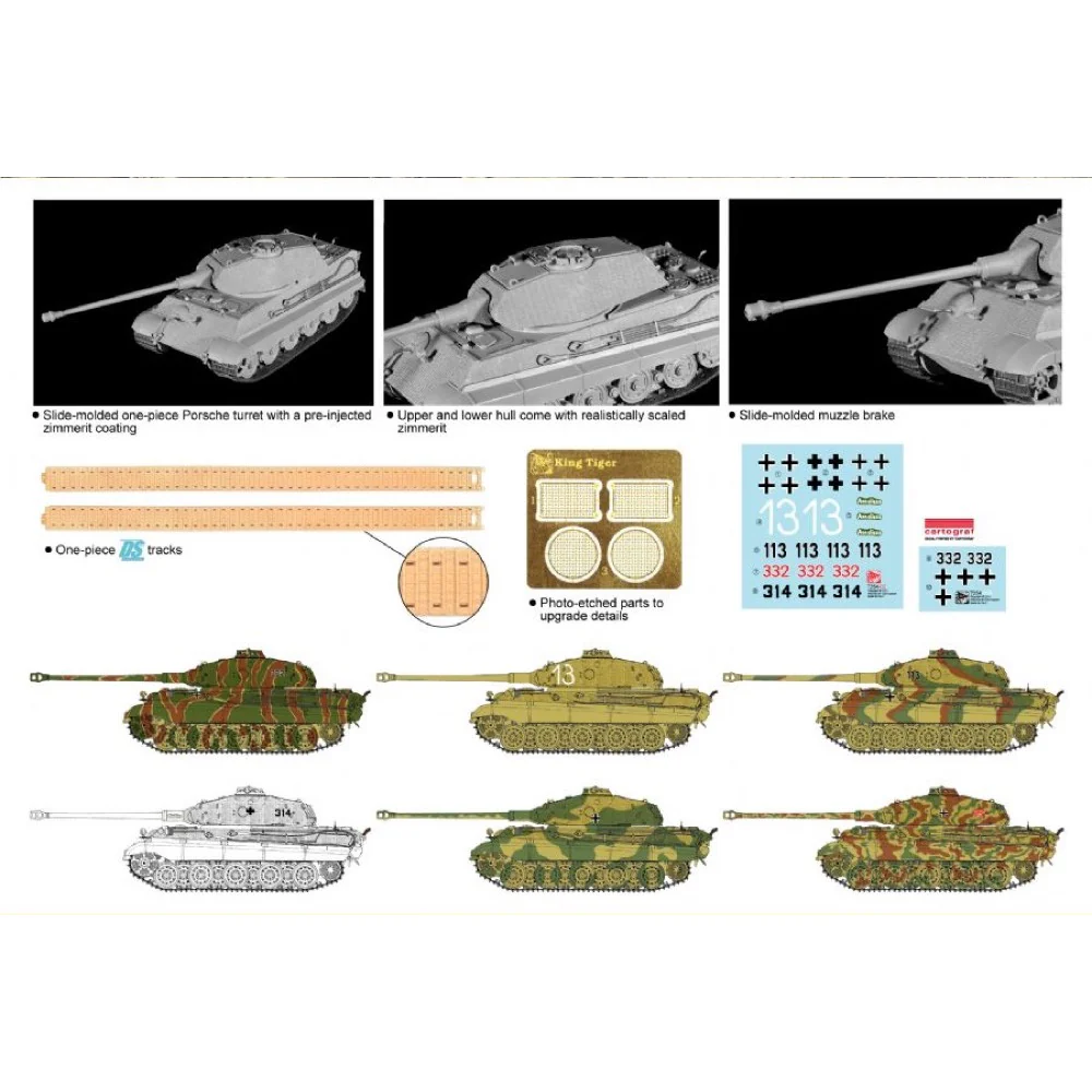 Dragon 7254 1/72 King Tiger Porsche Turret - Image 2