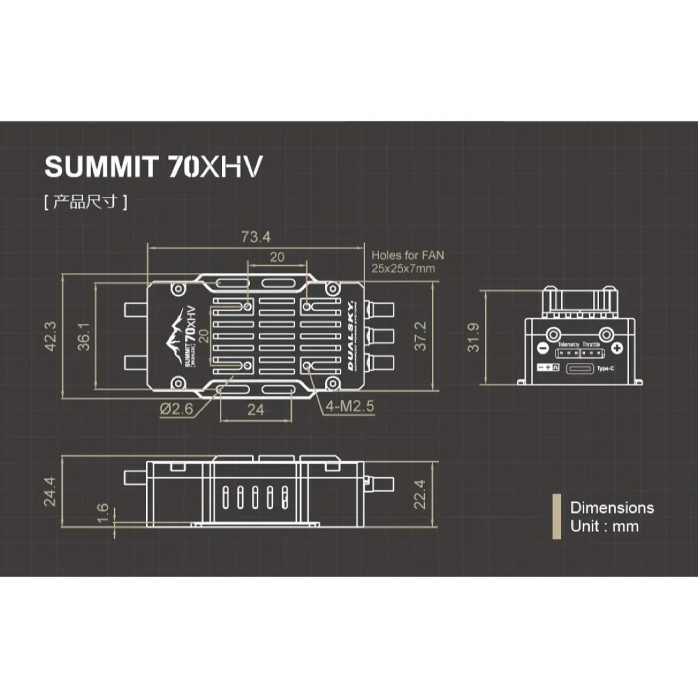 Dualsky DSXM42284 SUMMIT 70XHV Brushless 5S-14S ESC - Image 9