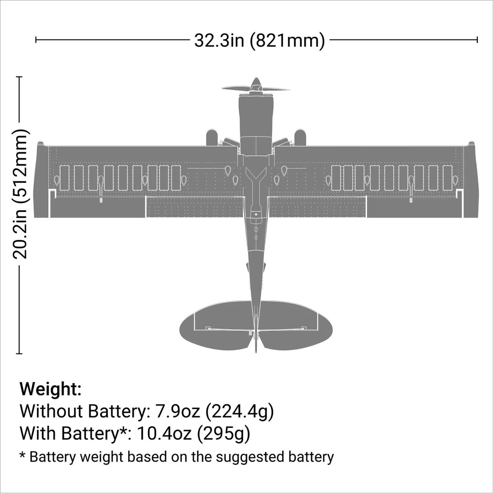 E-flite Micro Scrappy STOL 800mm RC Plane BNF Basic EFL02150D - Image 29