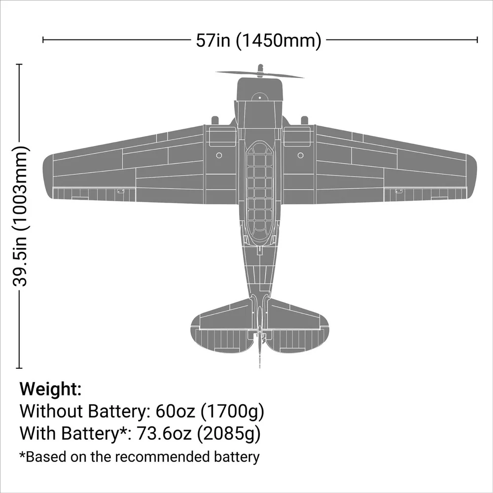 E-Flite SNJ-5 AT-6 Texan 1.5m RC Plane BNF Basic - Image 25