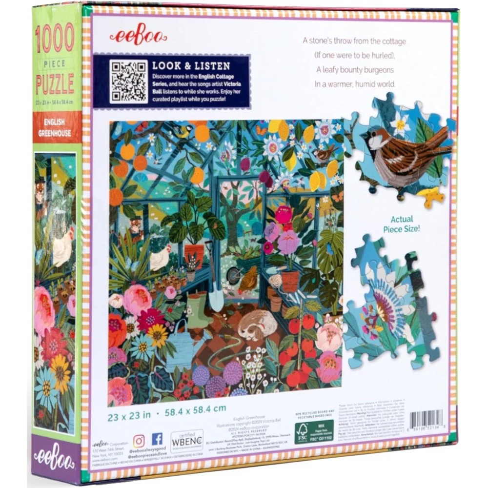 Eeboo English Greenhouse 1000pc Jigsaw Puzzle - Image 3