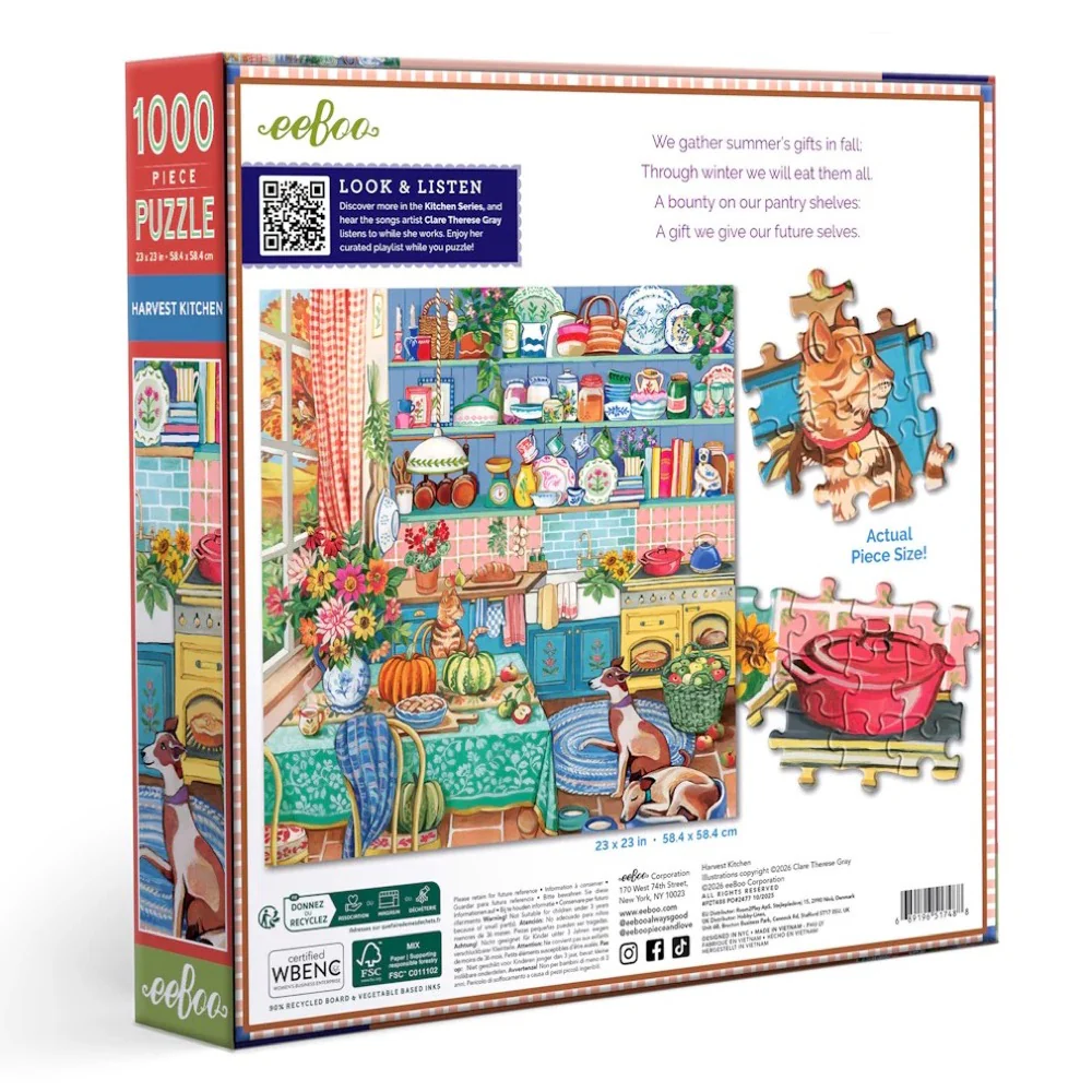 EeBoo Harvest Kitchen 1000pc Jigsaw Puzzle - Image 3
