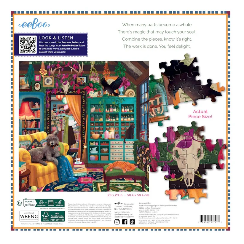 eeBoo Sorcerer's Den 1000pc Jigsaw Puzzle - Image 3