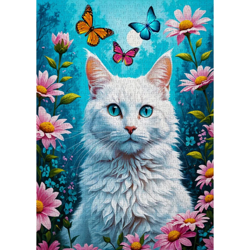 Enjoy 2140 White Cat 1000pc Jigsaw Puzzle - Image 2