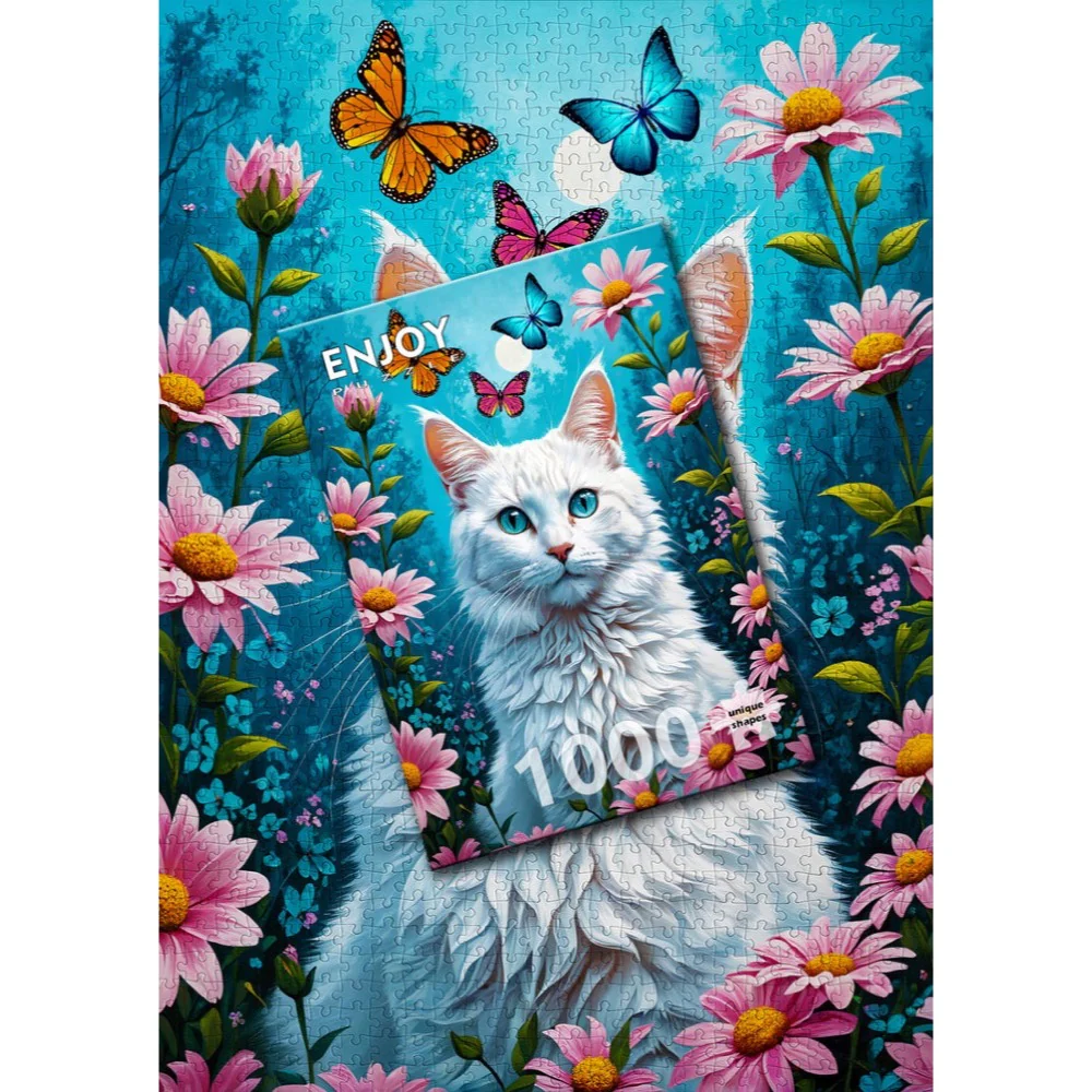 Enjoy 2140 White Cat 1000pc Jigsaw Puzzle - Image 4