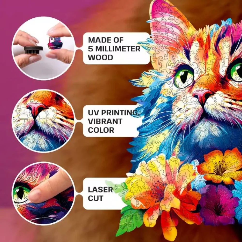 Escape Welt Cat 500pc Wooden Jigsaw Puzzle - Image 3