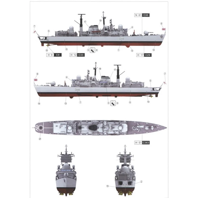 Fore Art 3002 1/350 HMS Coventry Type 42 Guided Missile Destroyer - Image 9