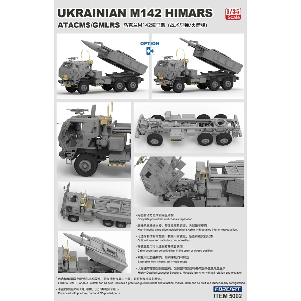 Fore Art 5002 1/35 Ukrainian M142 HIMARS ATACMS/GMLRS - Image 2