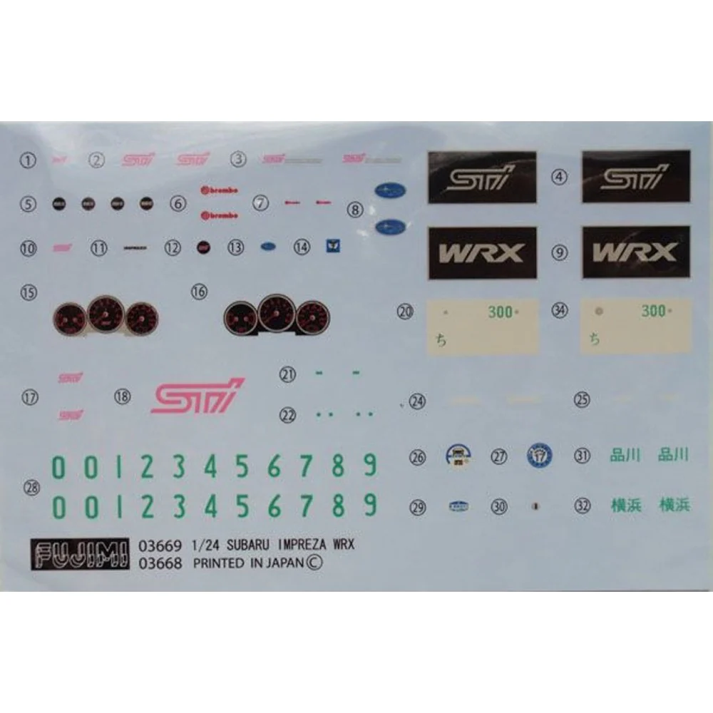 Fujimi 1/24 Subaru (GH-GDB) New Impreza Sedan WRX STi (ID-83) Plastic Model Kit - Image 2