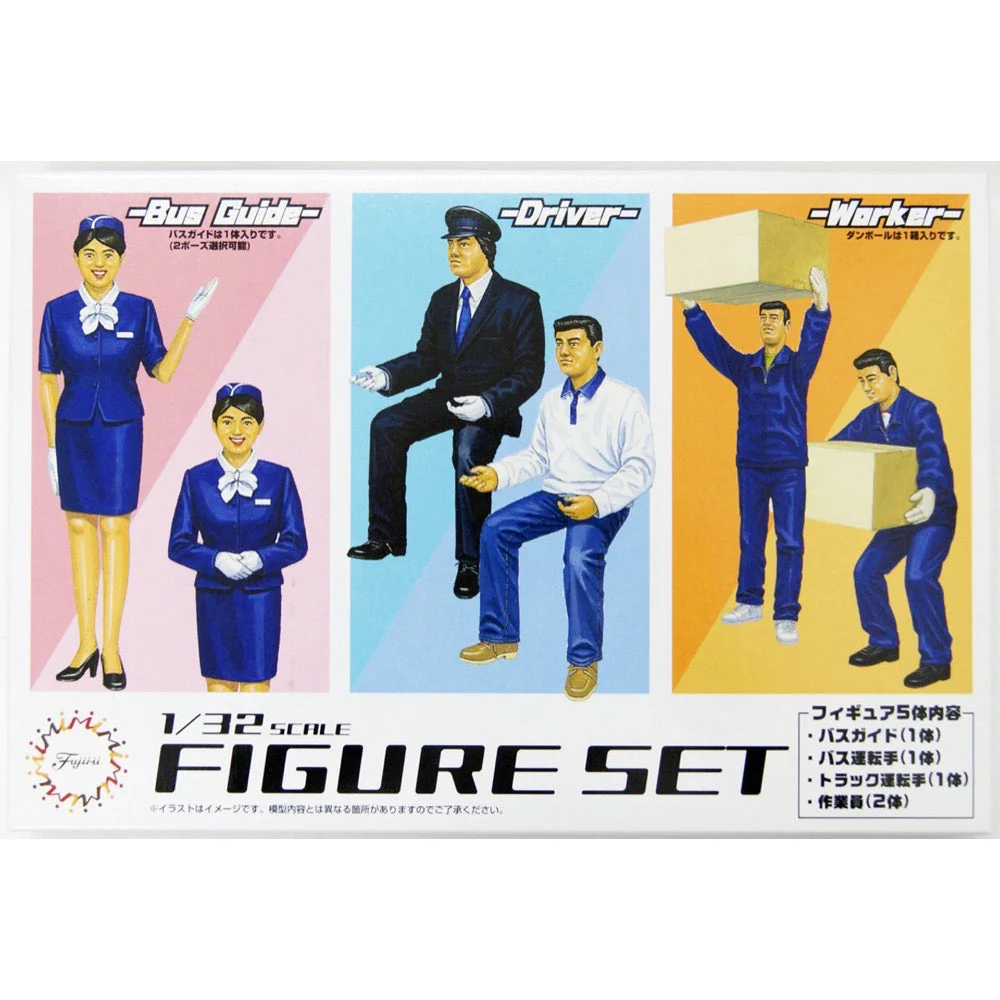 Fujimi 1/32 Bus Guide & Bus Driver / Track Driver & Worker Figure GT-34 11651