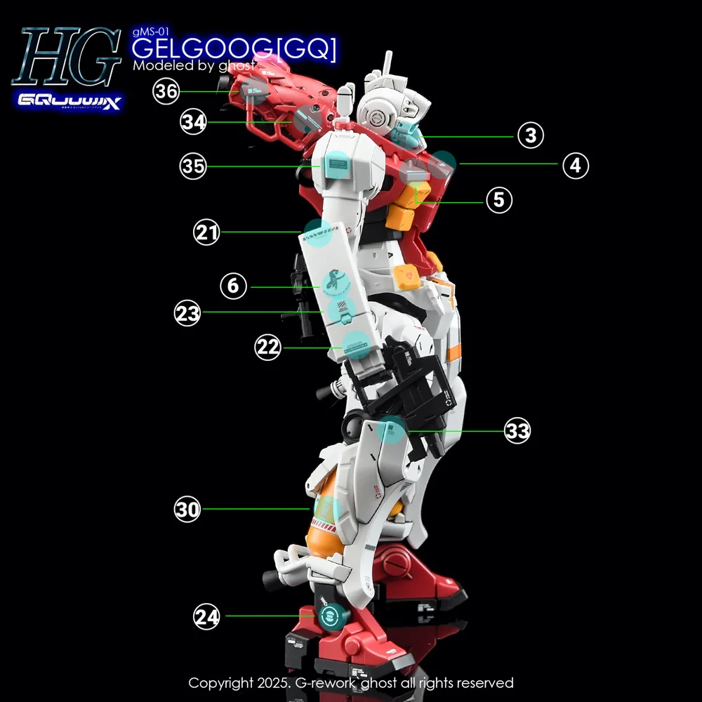 G-Rework CD-H-GQ03 Premium Decal for HG Gelgoog [GQX] - Image 16