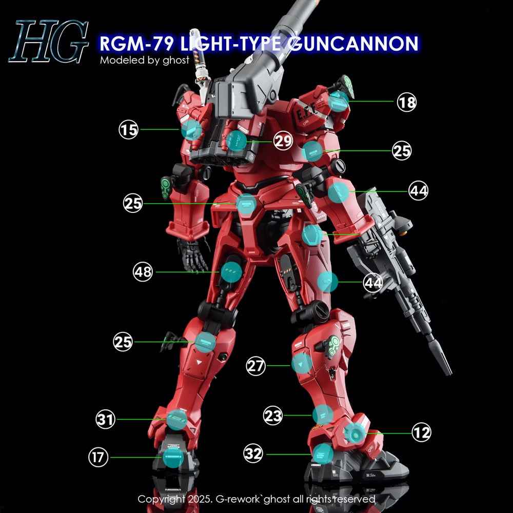 G-Rework CD-H-GQ07 Premium Decal for HG Light-type Guncannon - Image 11