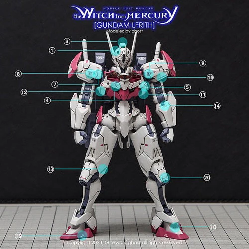 G-Rework CD-H-WM01 Premium Decal for HG The Witch From Mercury Lfrith - Image 3