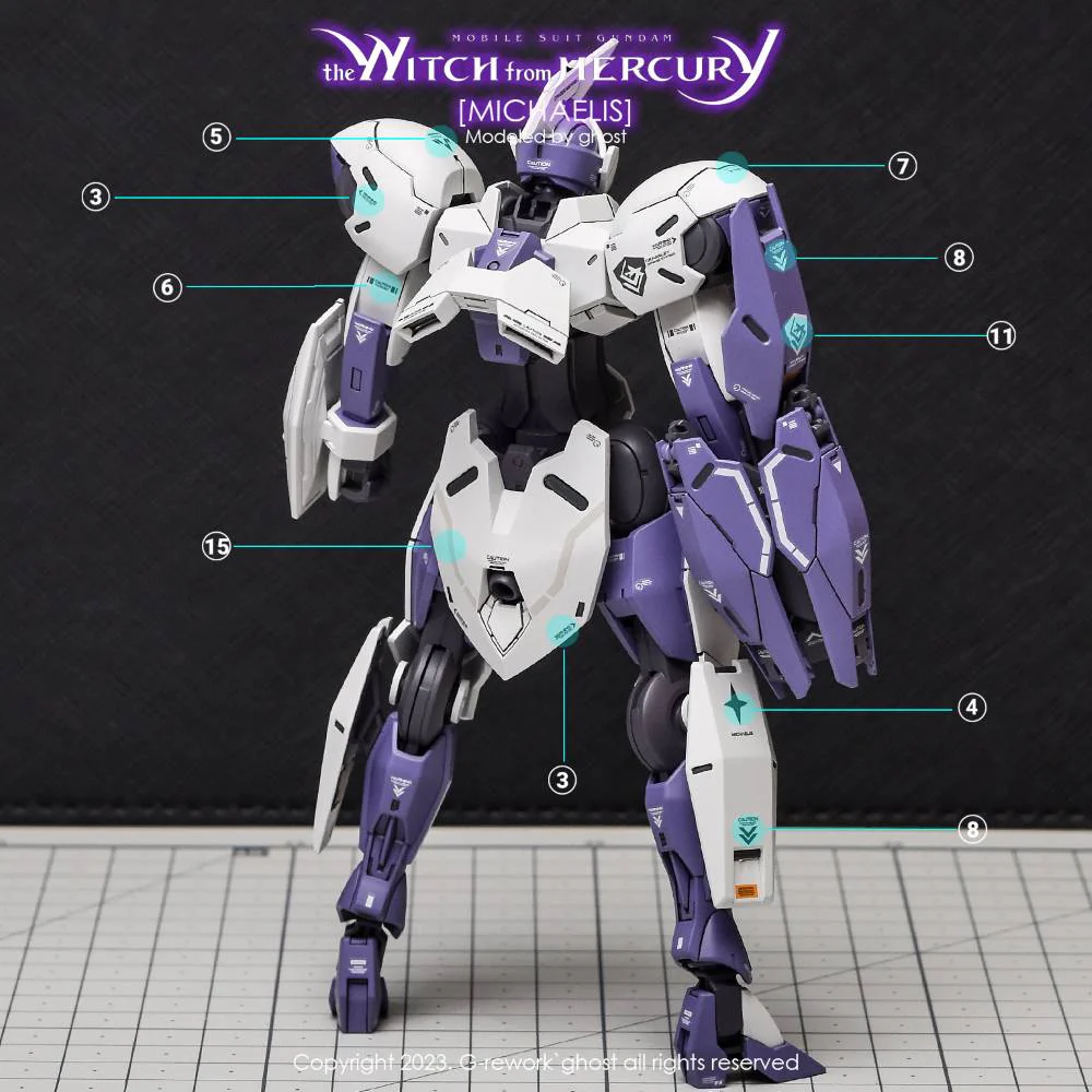 G-Rework CD-H-WM11 Premium Decal for HG The Witch From Mercury Michaelis - Image 5