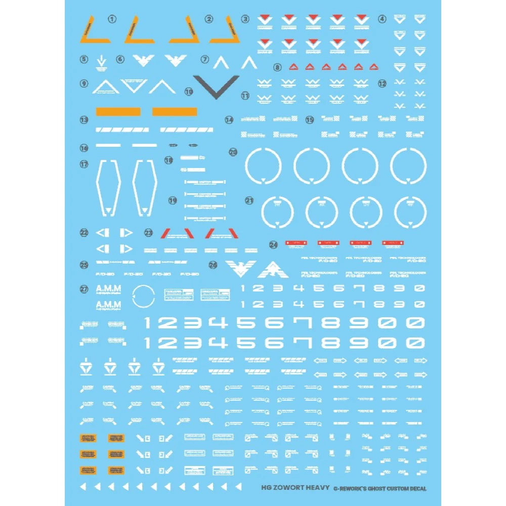 G-Rework CD-H-WM20 Premium Decal for HG Witch From Mercury Zowort Heavy - Image 2