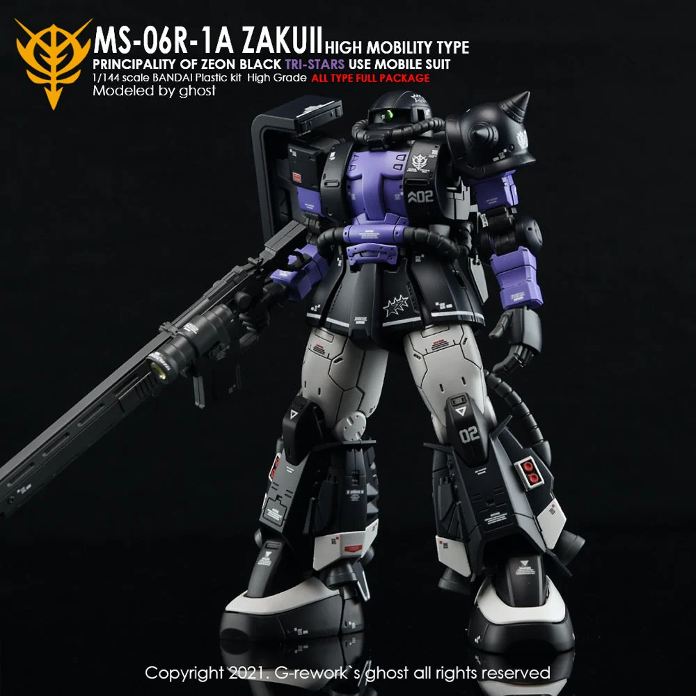 G-Rework CD-H152 Premium Decal for HG Origin Ms-06R-1A Jakuii ( Black Tri-Stars Full Set)