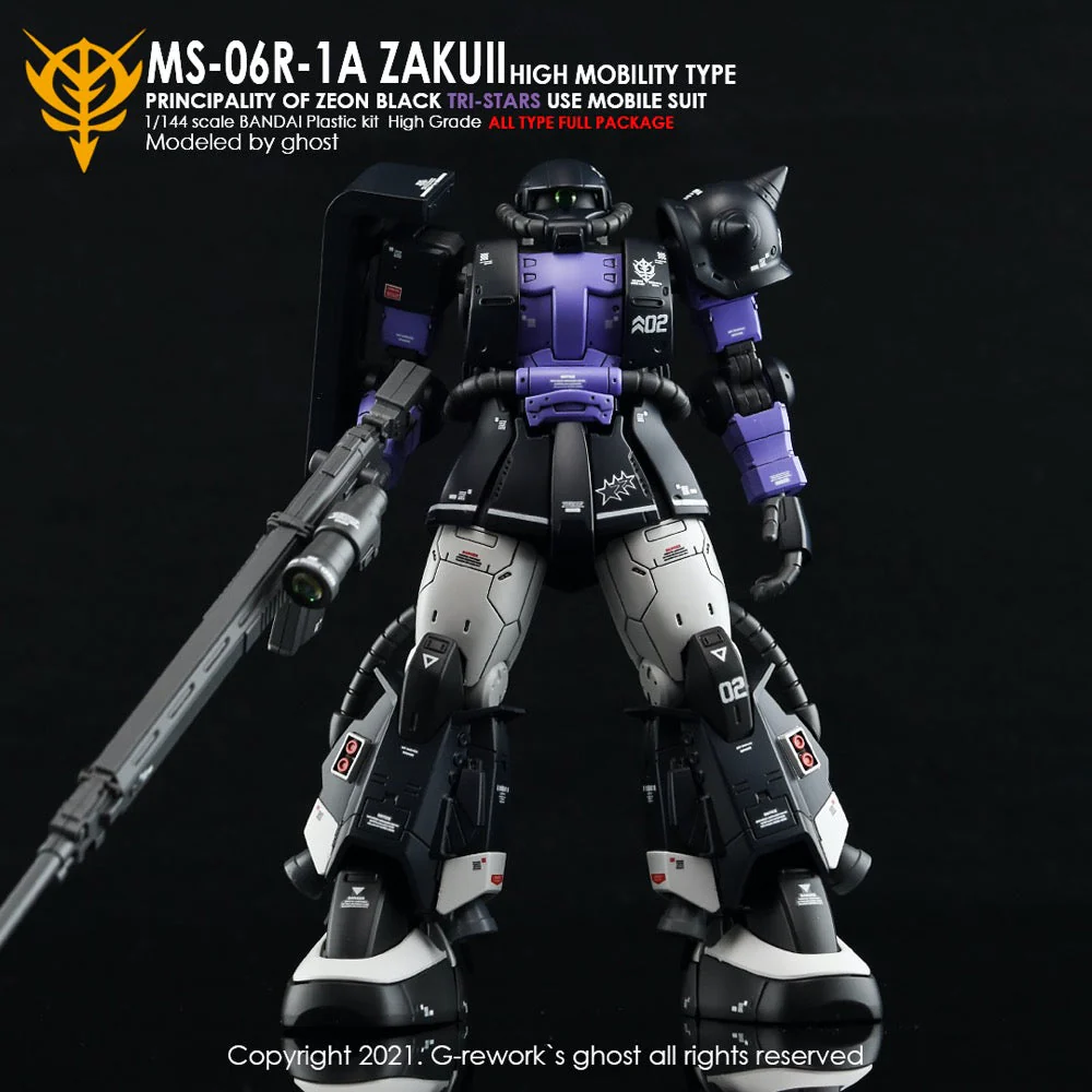 G-Rework CD-H152 Premium Decal for HG Origin Ms-06R-1A Jakuii ( Black Tri-Stars Full Set) - Image 2