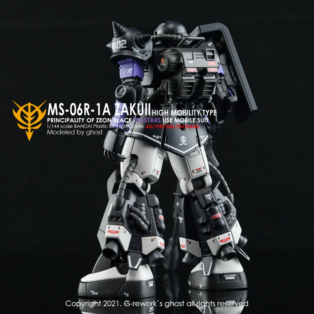 G-Rework CD-H152 Premium Decal for HG Origin Ms-06R-1A Jakuii ( Black Tri-Stars Full Set) - Image 4
