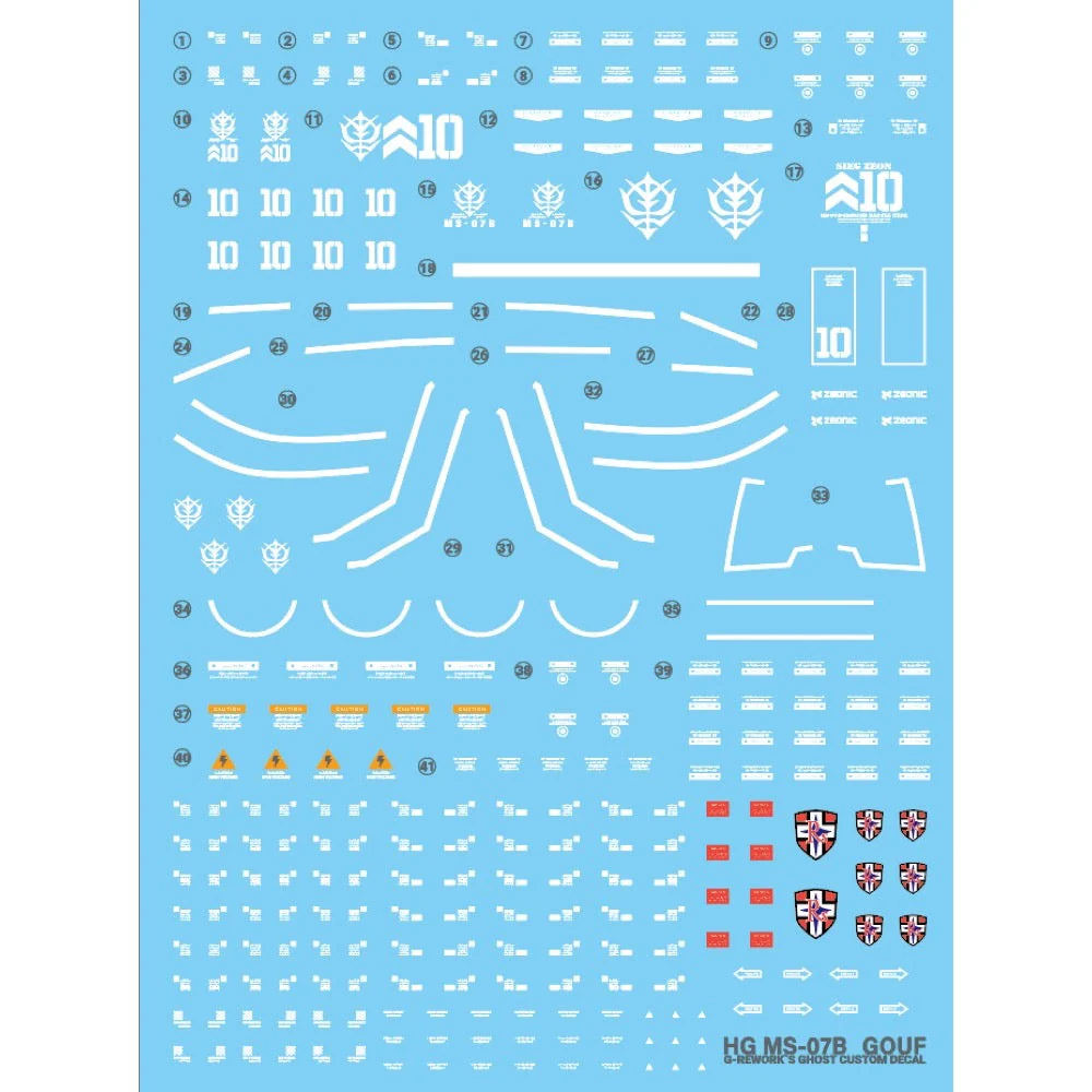 G-Rework CD-H196 Premium Decal for HG Ms-07B Gouf