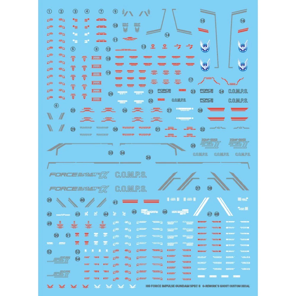 G-Rework CD-H198 Premium Decal for HG Seed Force Impulse Gundam