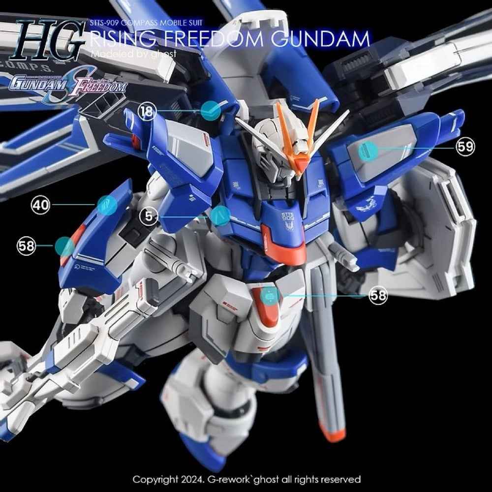 G-Rework CD-H243 Premium Decal for HG Rising Freedom Gundam - Image 11