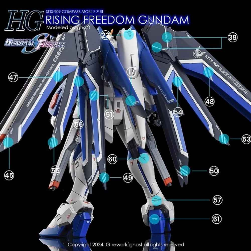 G-Rework CD-H243 Premium Decal for HG Rising Freedom Gundam - Image 7