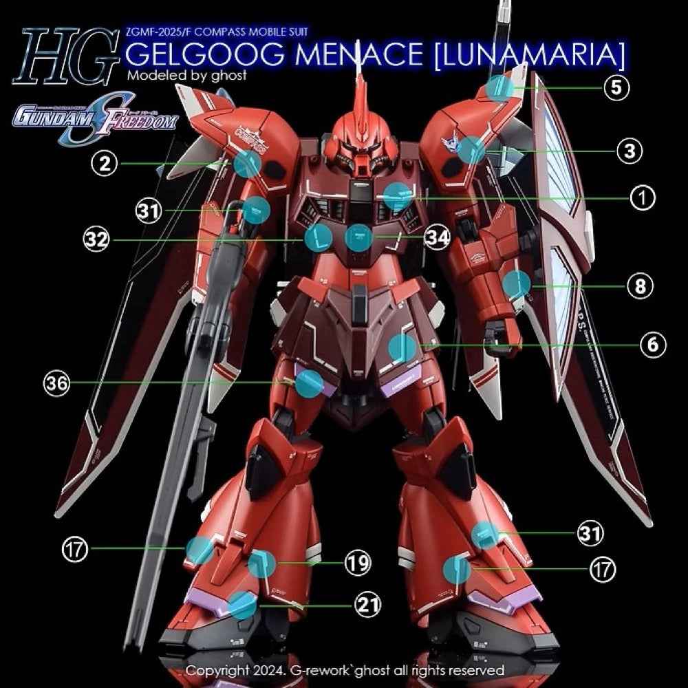 G-Rework CD-H248 Premium Decal for HG Gelgoog Menace [Luna Maria] - Image 10
