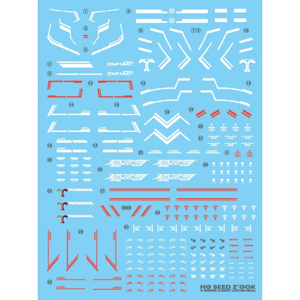 G-Rework CD-H260 Premium Decal for HG Seed Z`Gok