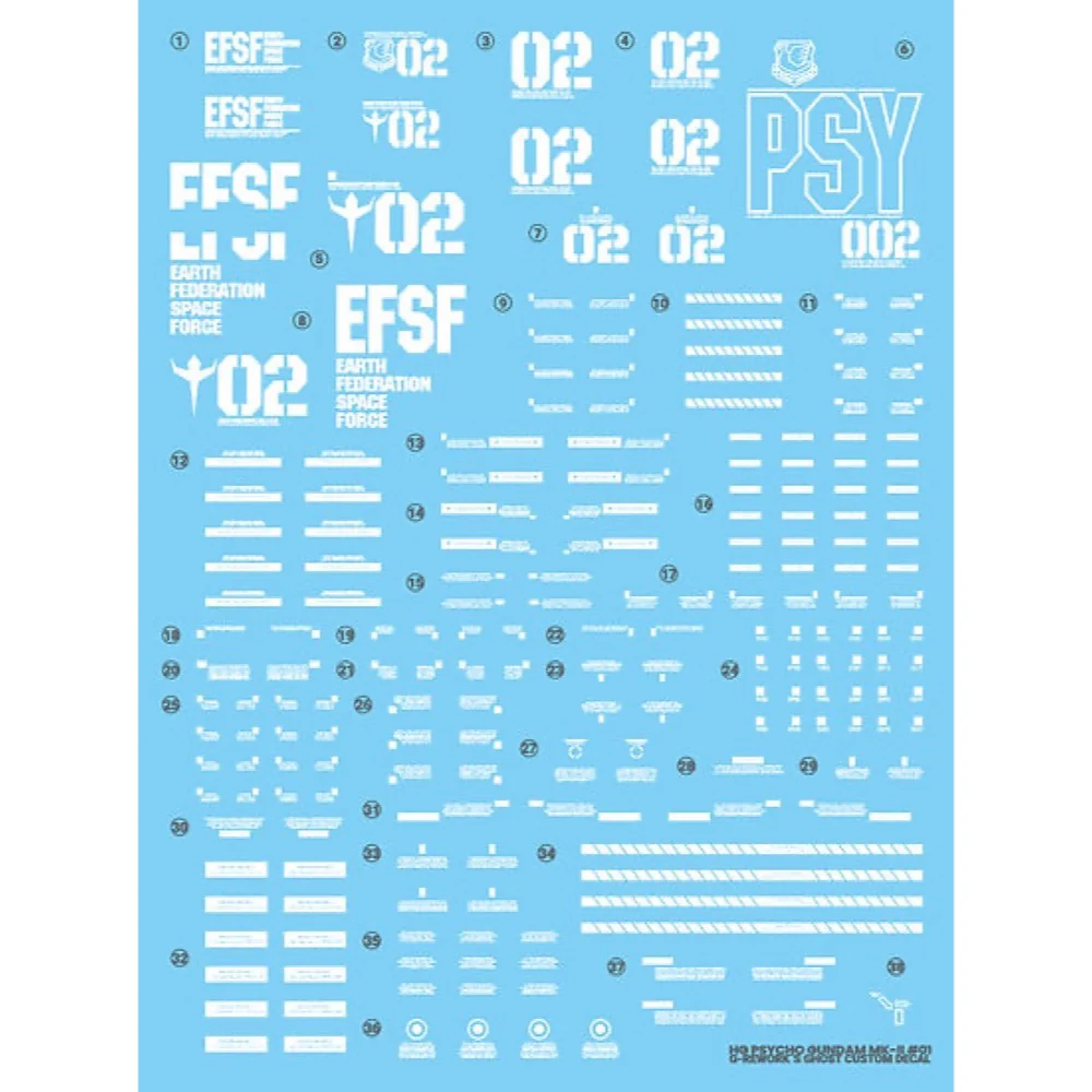 G-Rework CD-H261 Premium Decal for HG Psycho Gundam Mk II - Image 3