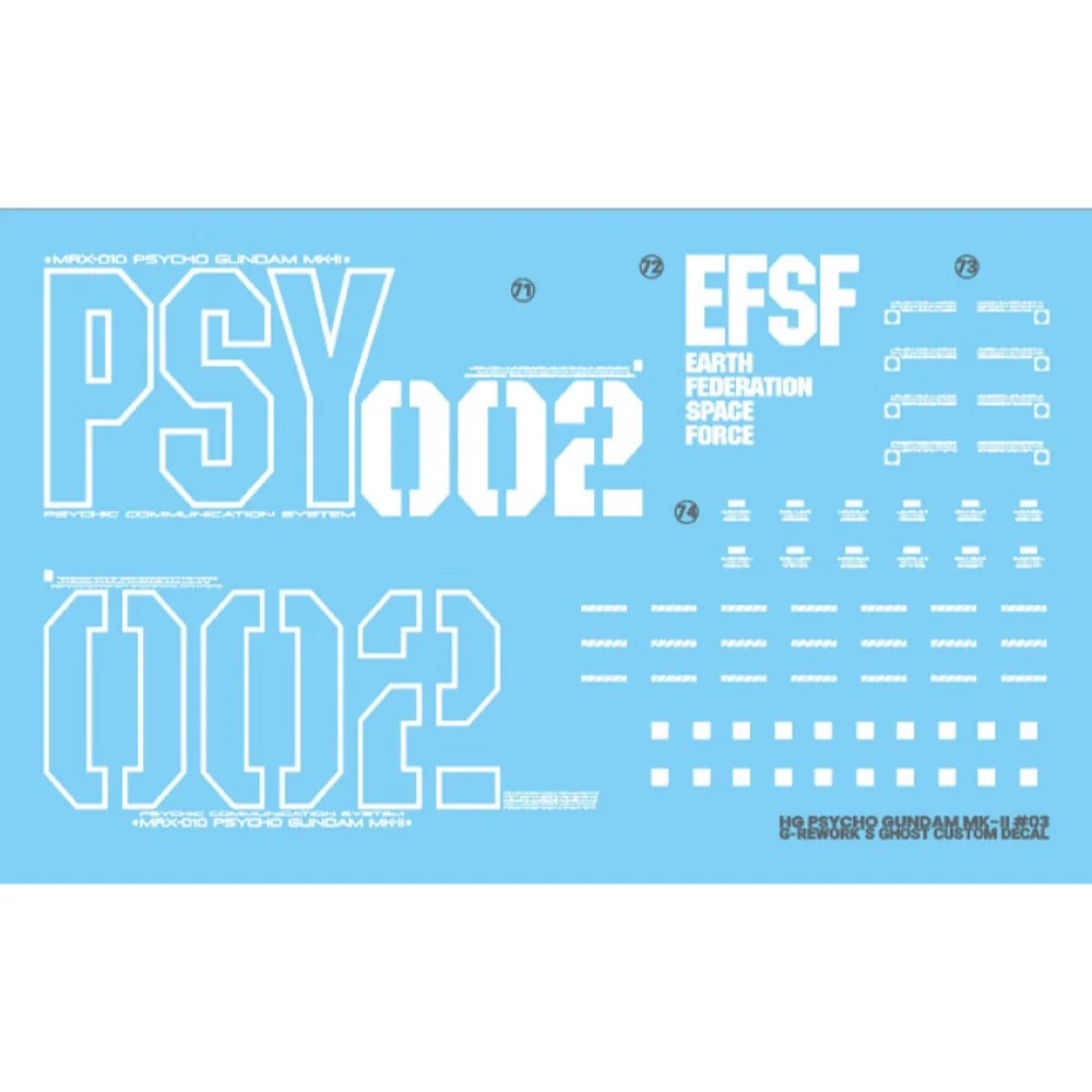 G-Rework CD-H261 Premium Decal for HG Psycho Gundam Mk II - Image 4