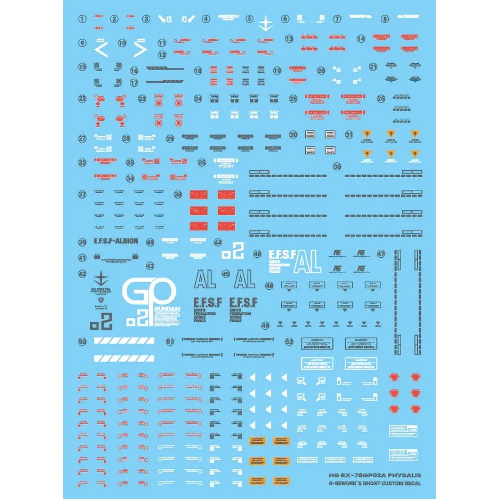 G-Rework CD-H66 Premium Decal for HG Rx-78 Gp02A Physalis