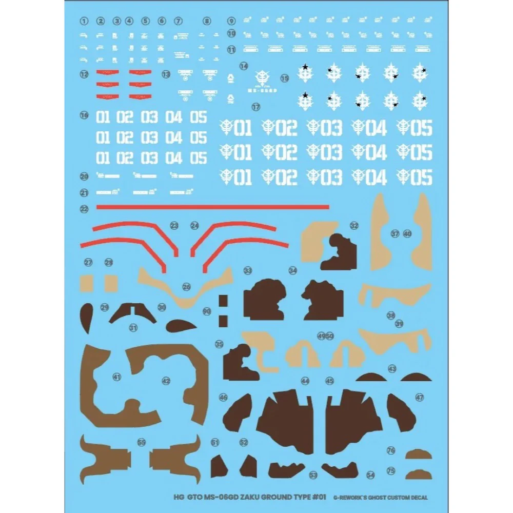 G-Rework CD-HL-HMGT Premium Decal for HG Ms-06Gd Zaku Hight Mobility Ground Type - Image 3