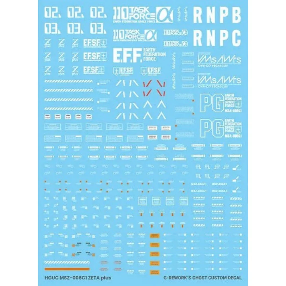 G-Rework CD-HL-ZC1 Premium Decal for HG Zeta Plus C1