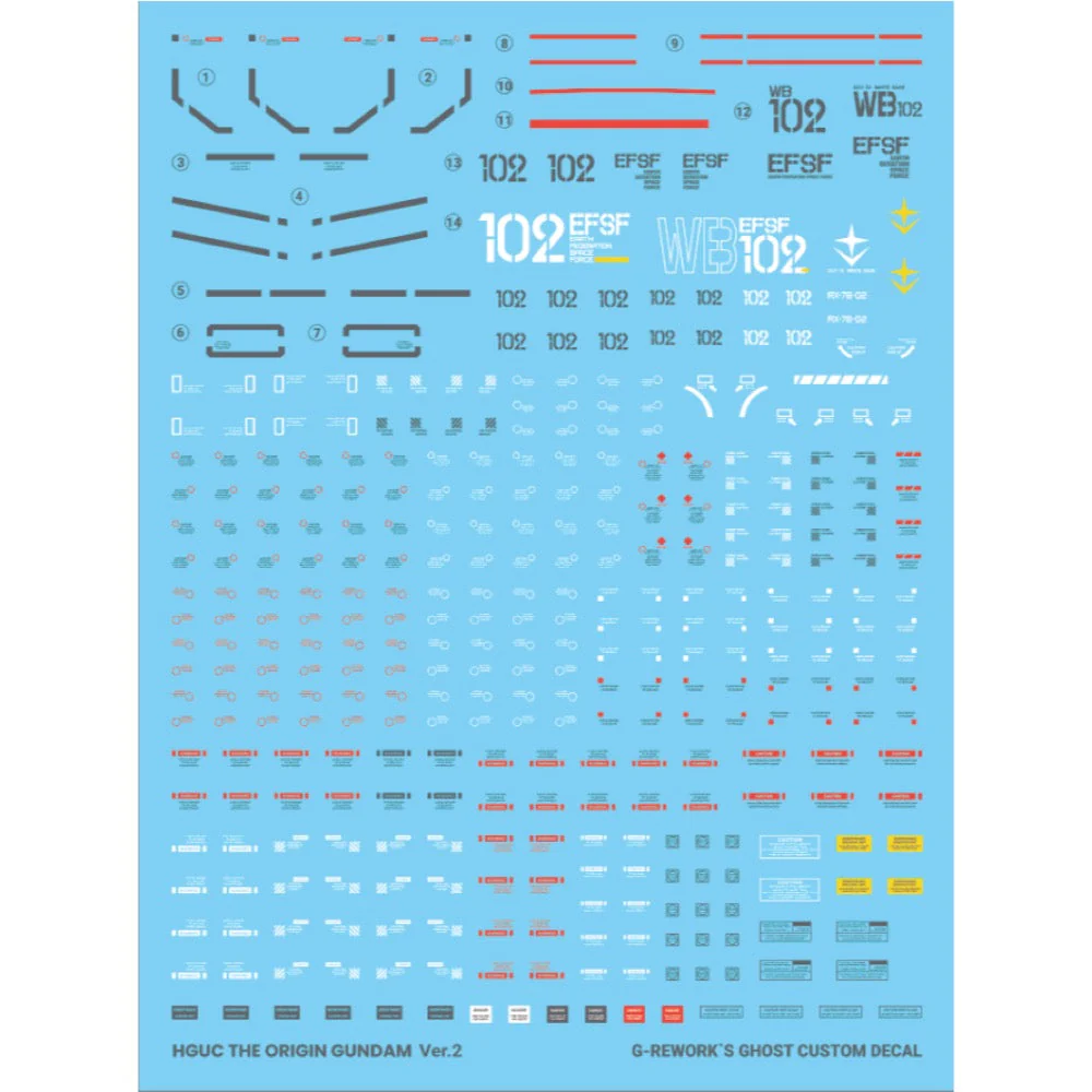 G-Rework CD-HO26 Premium Decal for HG Origin Gundam (Decal V2.0)