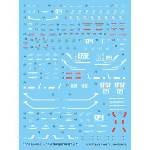 G-Rework CD-M193 Premium Decal for MG Full Armor Gundam Ver. Ka [Gundam Thunderbolt] - Image 2