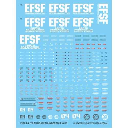 G-Rework CD-M193 Premium Decal for MG Full Armor Gundam Ver. Ka [Gundam Thunderbolt] - Image 3