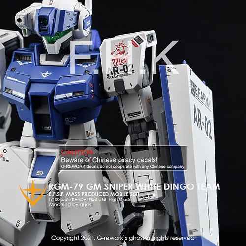 G-Rework CD-M195-W Premium Decal for MG RGM-79SP GM Sniper II [White Dingo] - Image 8