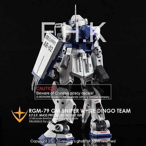 G-Rework CD-M195-W Premium Decal for MG RGM-79SP GM Sniper II [White Dingo] - Image 9