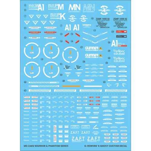 G-Rework CD-M211 Premium Decal for MG Gunner Zaku Warrior - Image 2