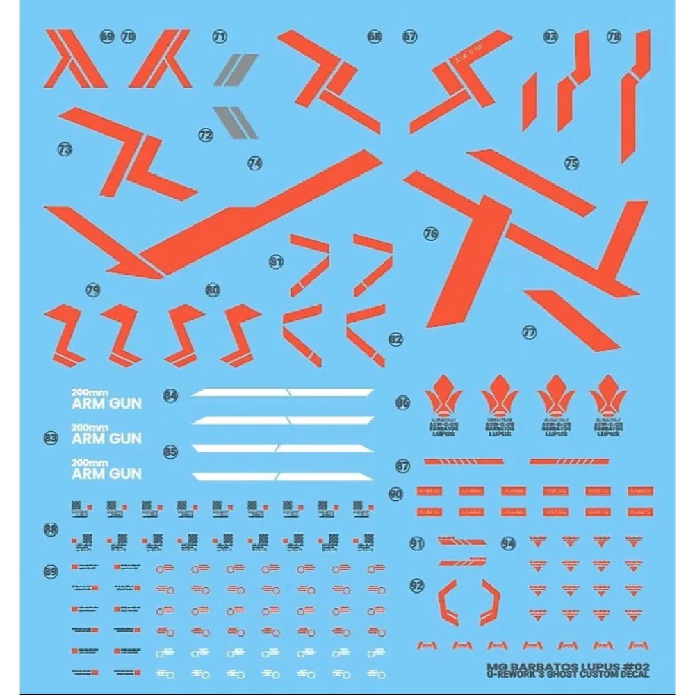 G-Rework CD-M225 Premium Decal for MG Barbatos Lupus - Image 2